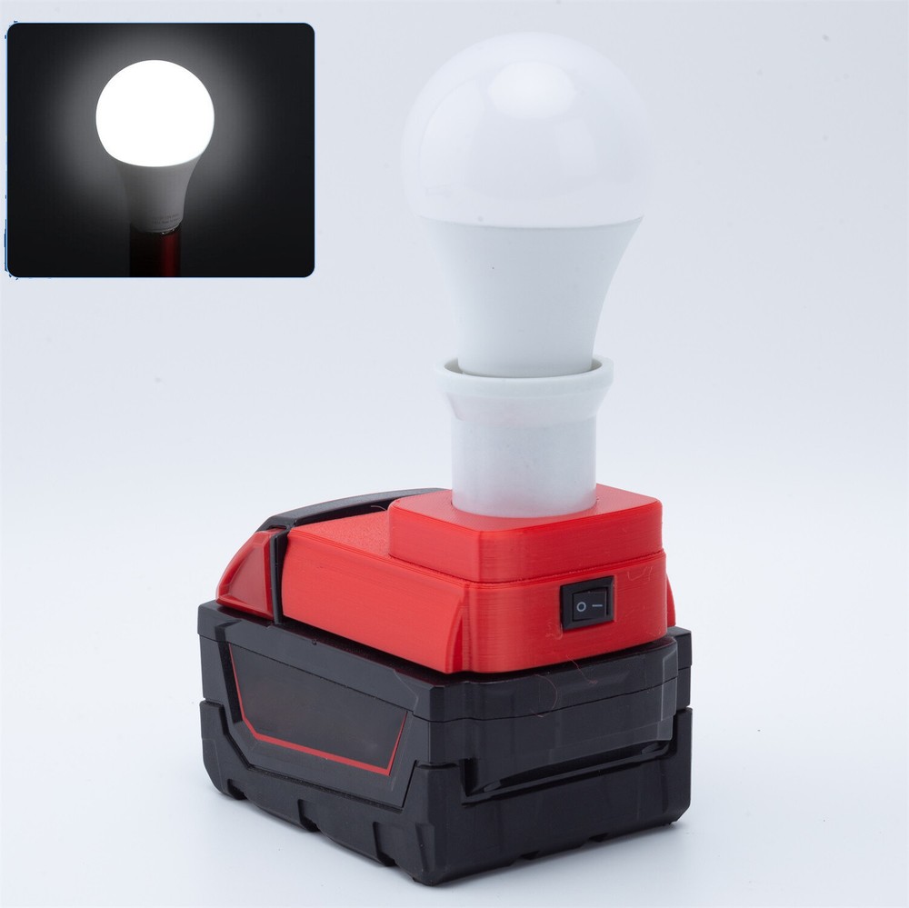 New Portable LED Work Light For Milwaukee 18V Lithium Battery E27 Bulb Lamp