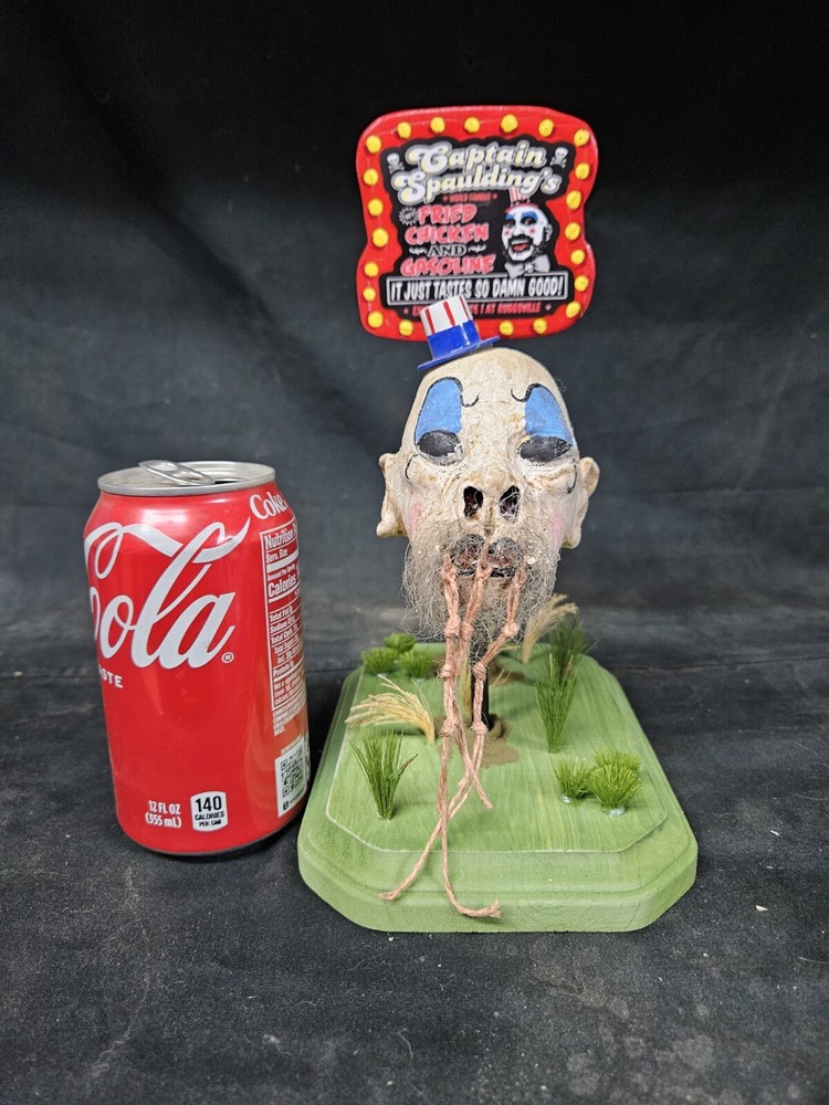 Shrunken Head Captain Spaulding,  MUMMIFIED, SIDESHOW GAFF,ODDITY, FREAK, Art