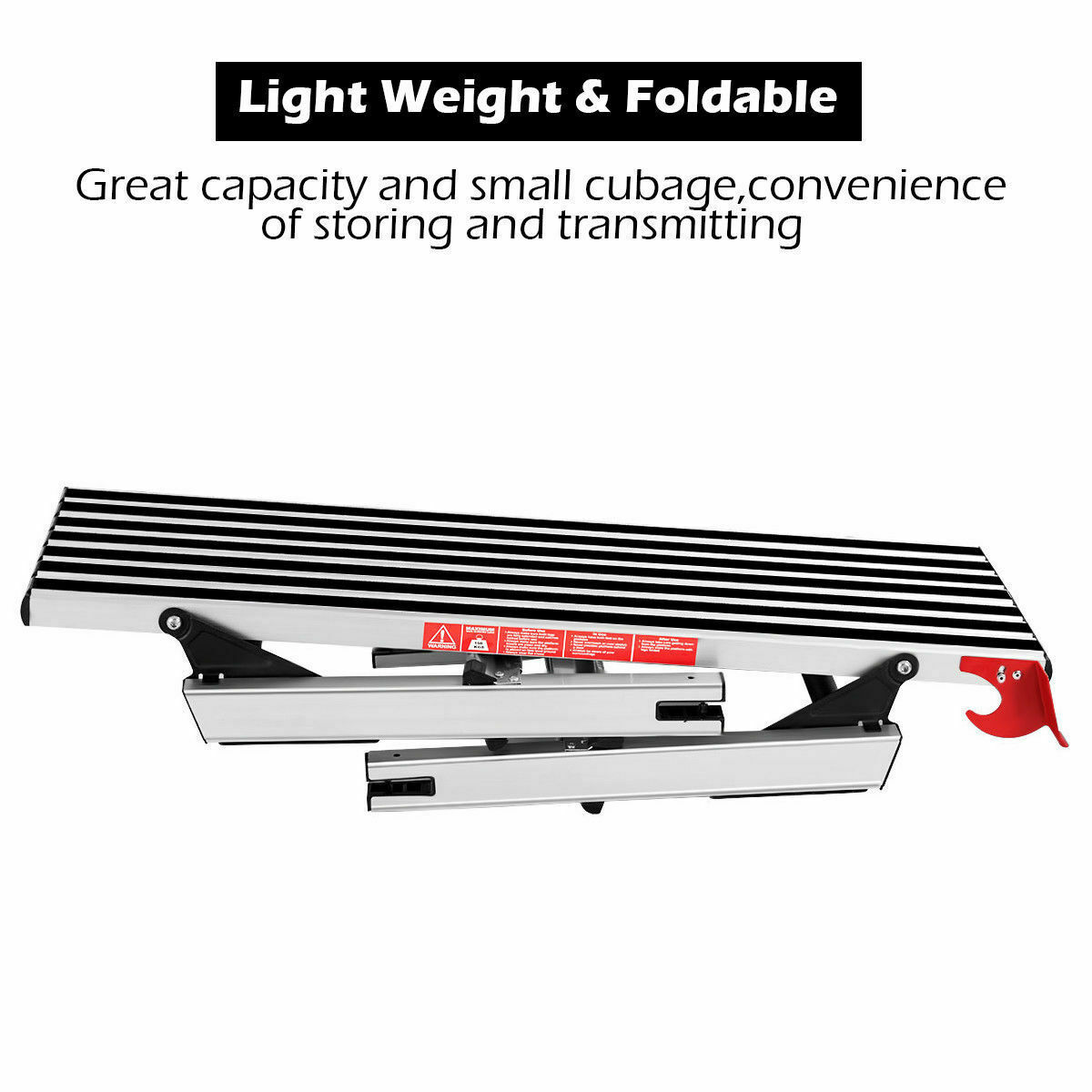 Aluminum Step Stool Folding Bench Work Platform Non-slip Drywall Ladder 330lbs