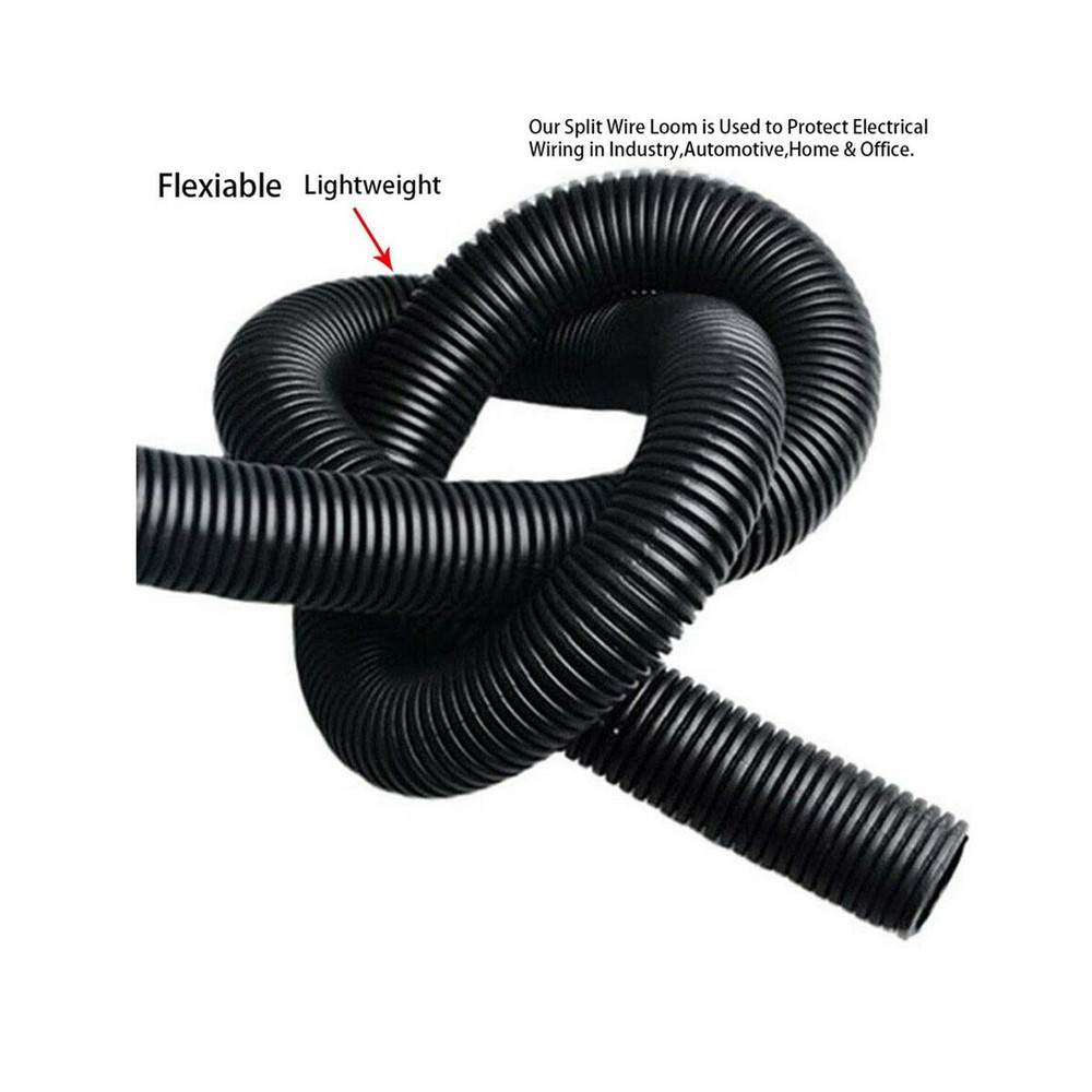 Flexible Conduit Split Wire Loom Corrugated Electrical Car Wire Cable Protection