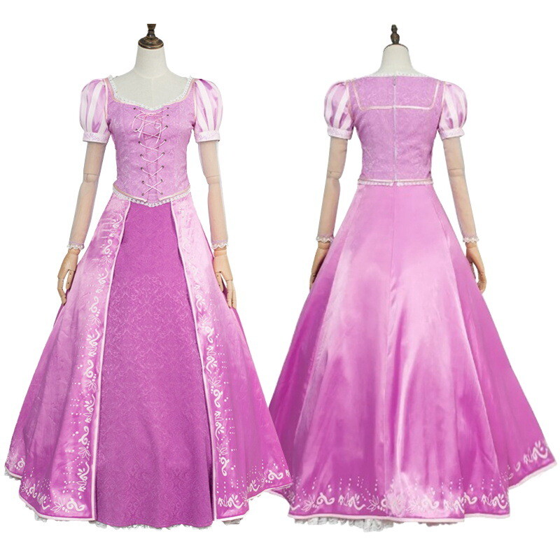 Tangled Rapunzel Cosplay Costume Dress Women Halloween Outfit