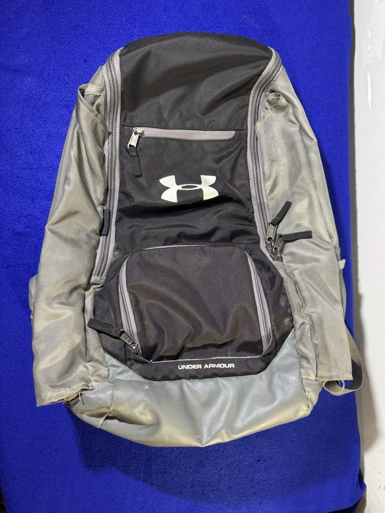 Under Armour Storm Lacrosse Backpack Gray Black Used