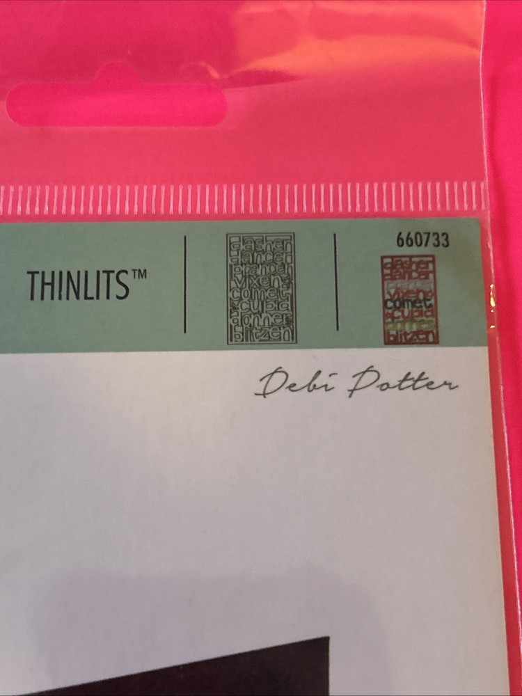 Sizzix Thinlits~Debbie Potter ~REINDEER NAMES ~ Christmas ~ Dasher Vixen 660733