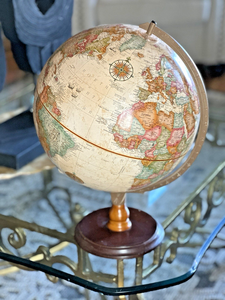 Vintage 12 inch Replogle World Globe Raised Relief Rotating Geography Map