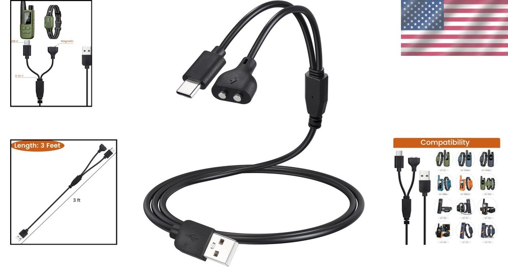Durable 3ft Dog Collar Charger Cable - Universal USB-C & Magnetic Compatibility