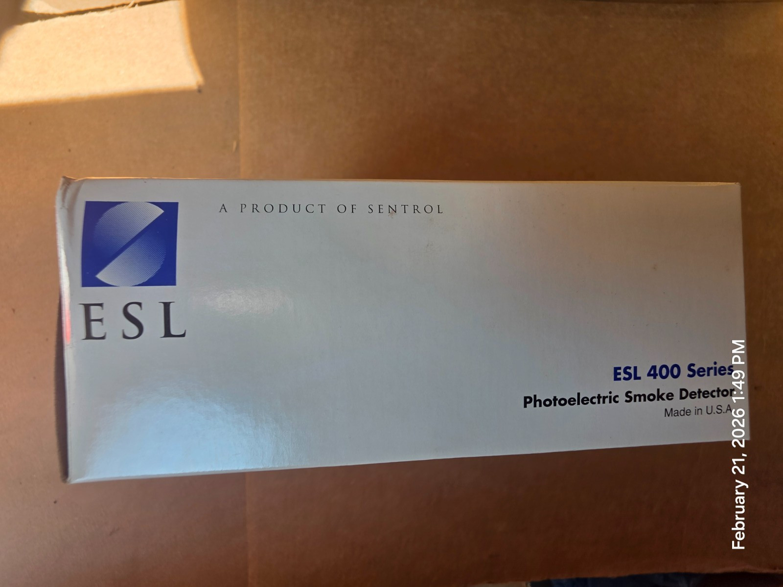 Sentrol ESL 429C Photoelectric Self Diagnostic Smoke Hardwired Detector New In B