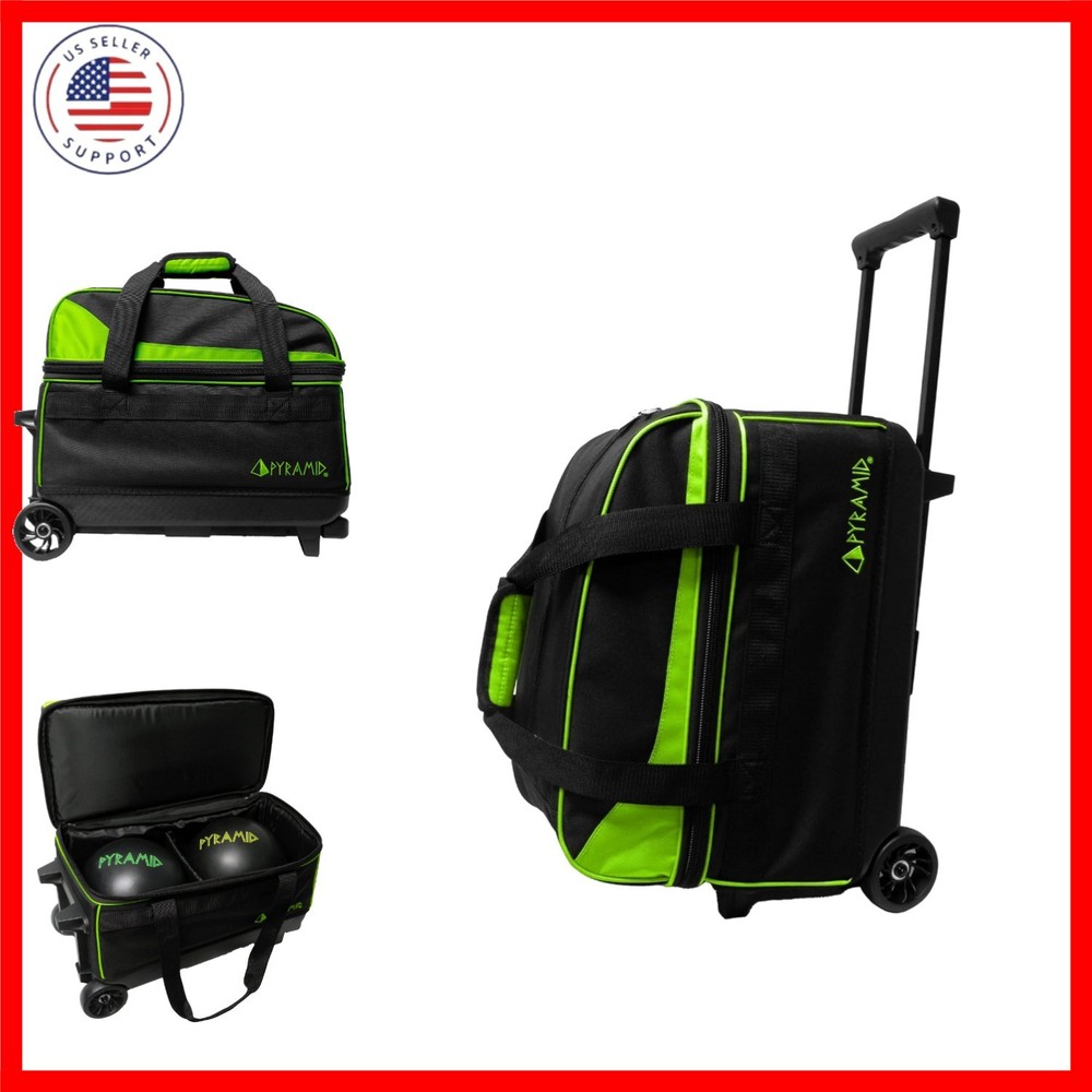 Prime Double Roller 2 Ball Bowling Bag with Large Separate Compartment for Bo...