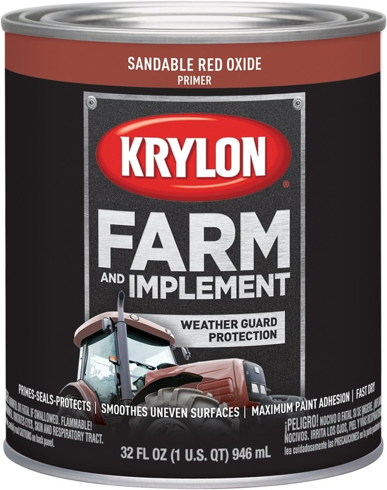 Krylon 2040 Sandable Red Oxide Primer Farm & Implement Quart