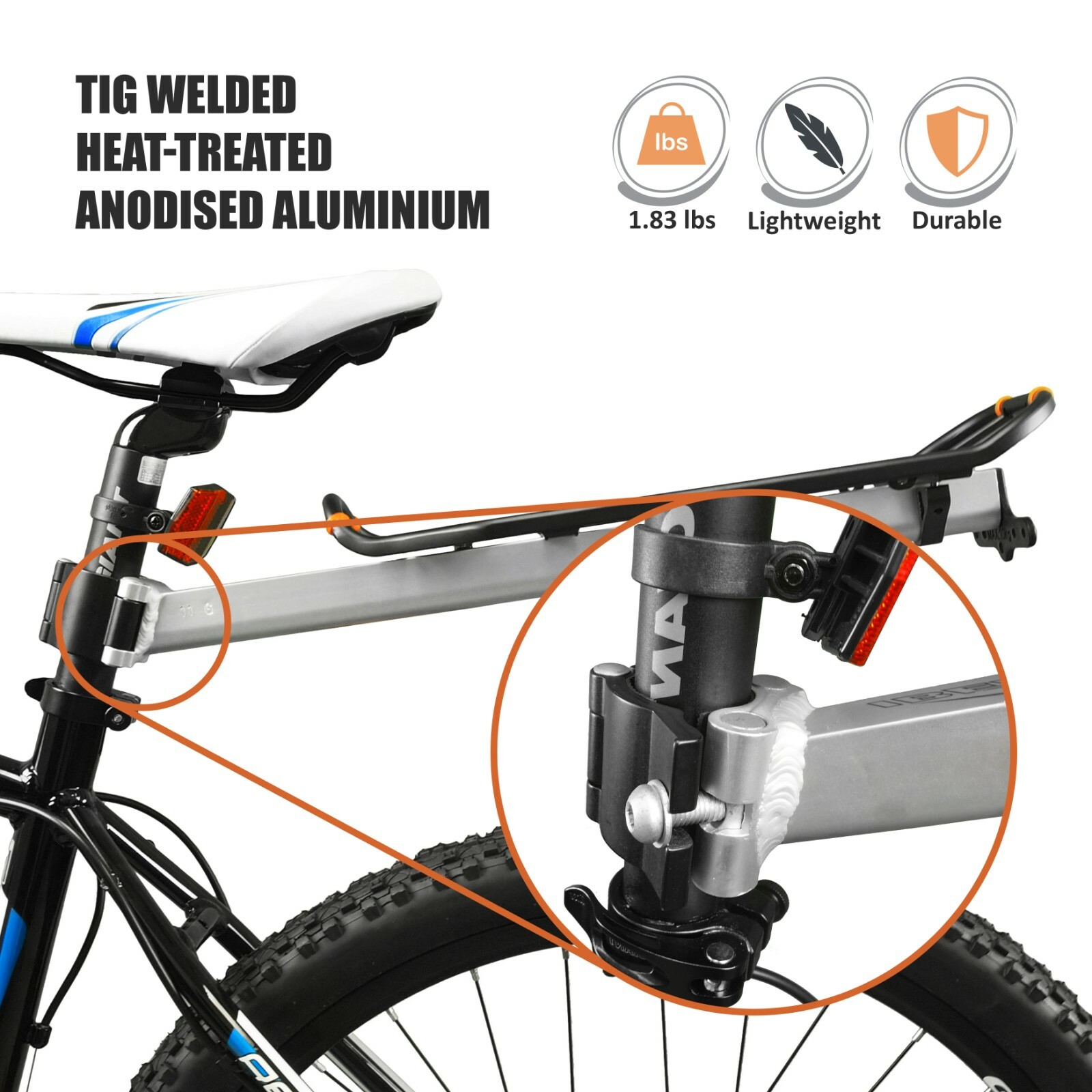 Ibera Bike Trunk Bag + Rear Carrier Combo Seat Post Mounted Rack w/ Commuter Bag