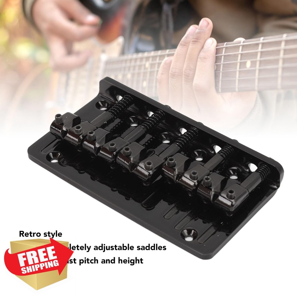 Eujgoov Black 5 String Bass Bridge Hardtail Saddle