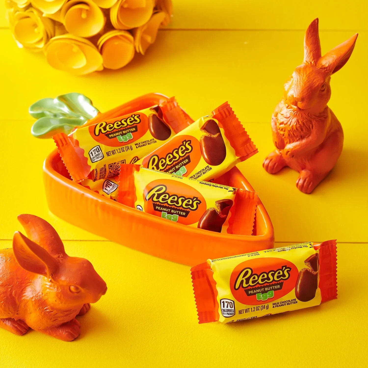 Reese's Milk Chocolate Peanut Butter Eggs Easter Candy Basket Stuffers, Packs 1.