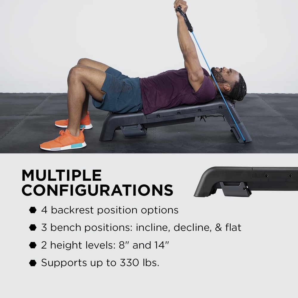 Power Systems Step Bench Aerobic Platform Adjustable Plyo Box Gym Deck