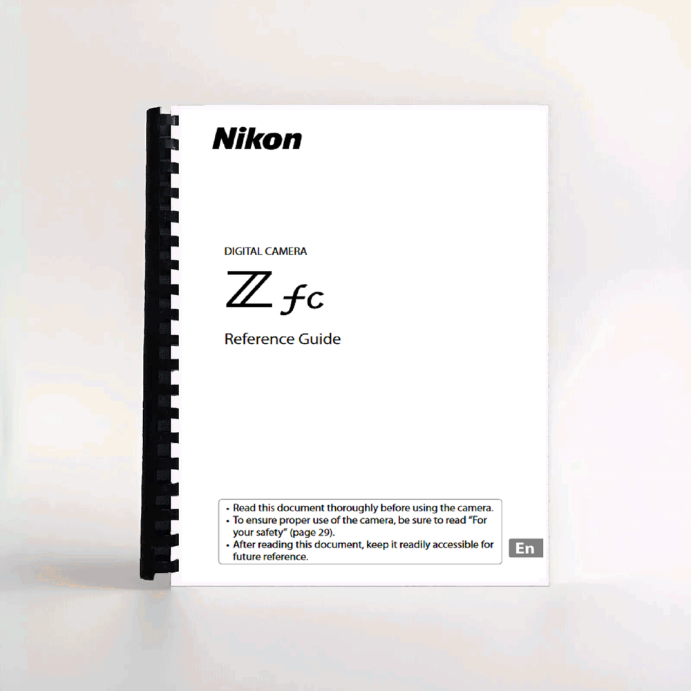 Reference Guide - Owners Manual for Nikon Z fc Camera Zfc