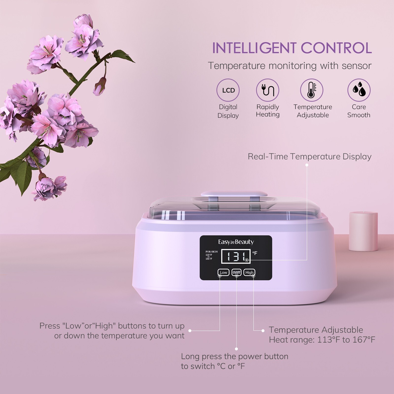 EasyinBeauty For Hands and Feet Paraffin Hot Wax Spa Heating Pot For Smooth Skin