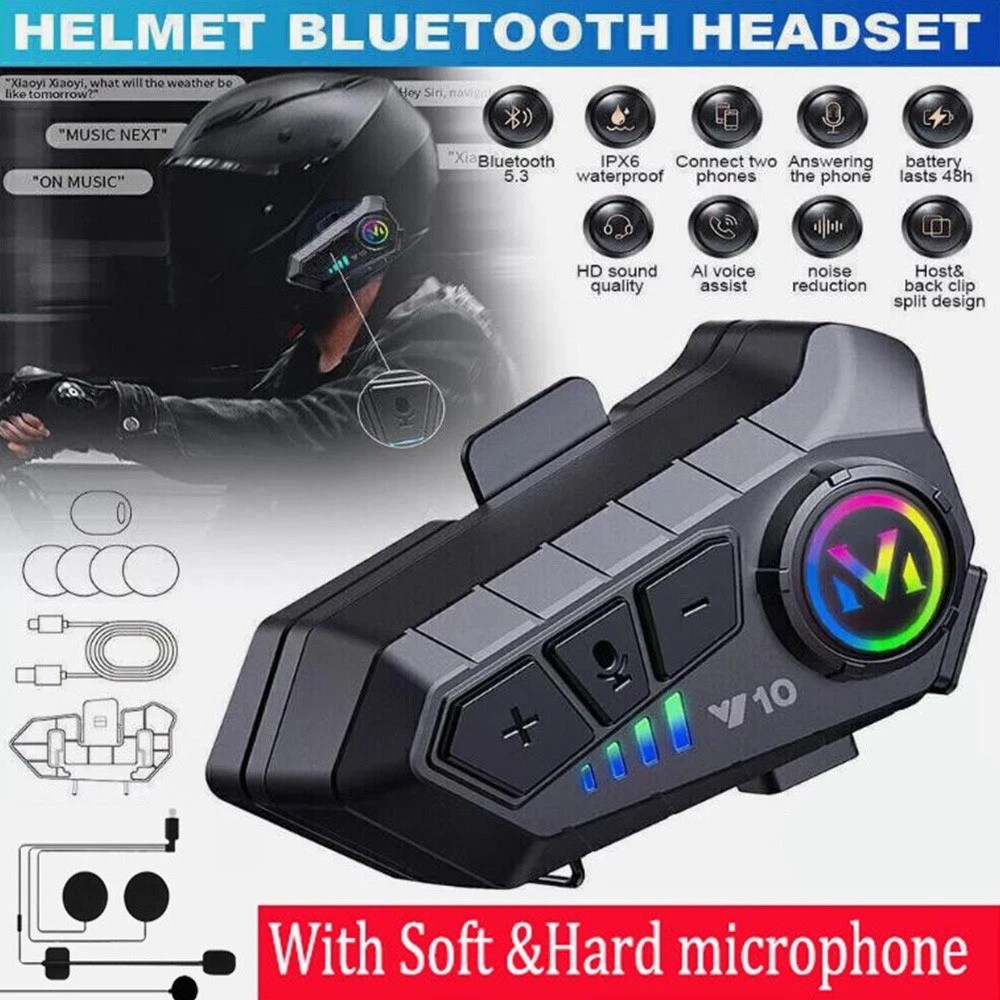 Motorcycle Helmet Headset Wireless Bluetooth Headphone Speaker Hands-Free