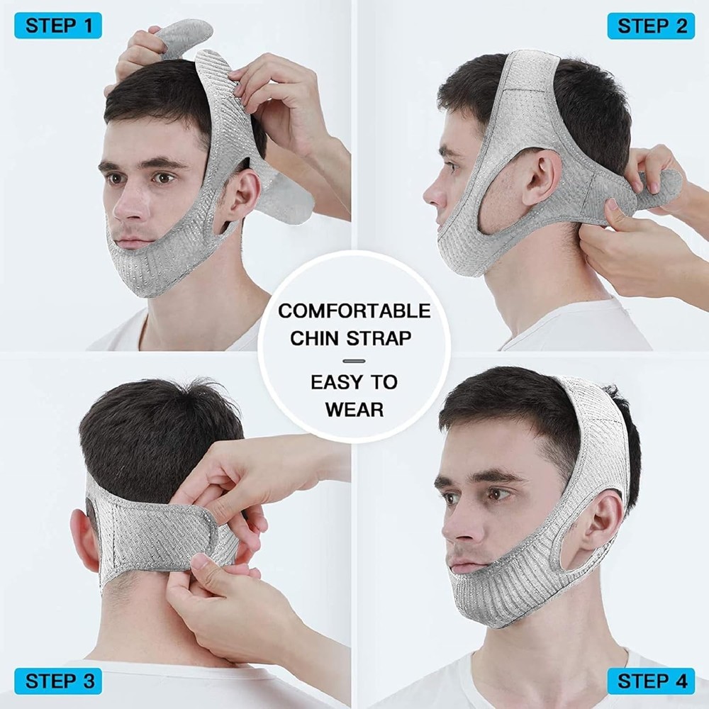 Adjustable Anti Snoring Chin Strap - Soft, Breathable Solution for Couples