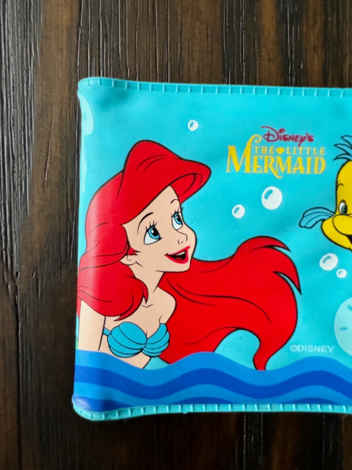 Vintage Disney The Little Mermaid Ariel And Floun Wallet Vinyl Change Purse