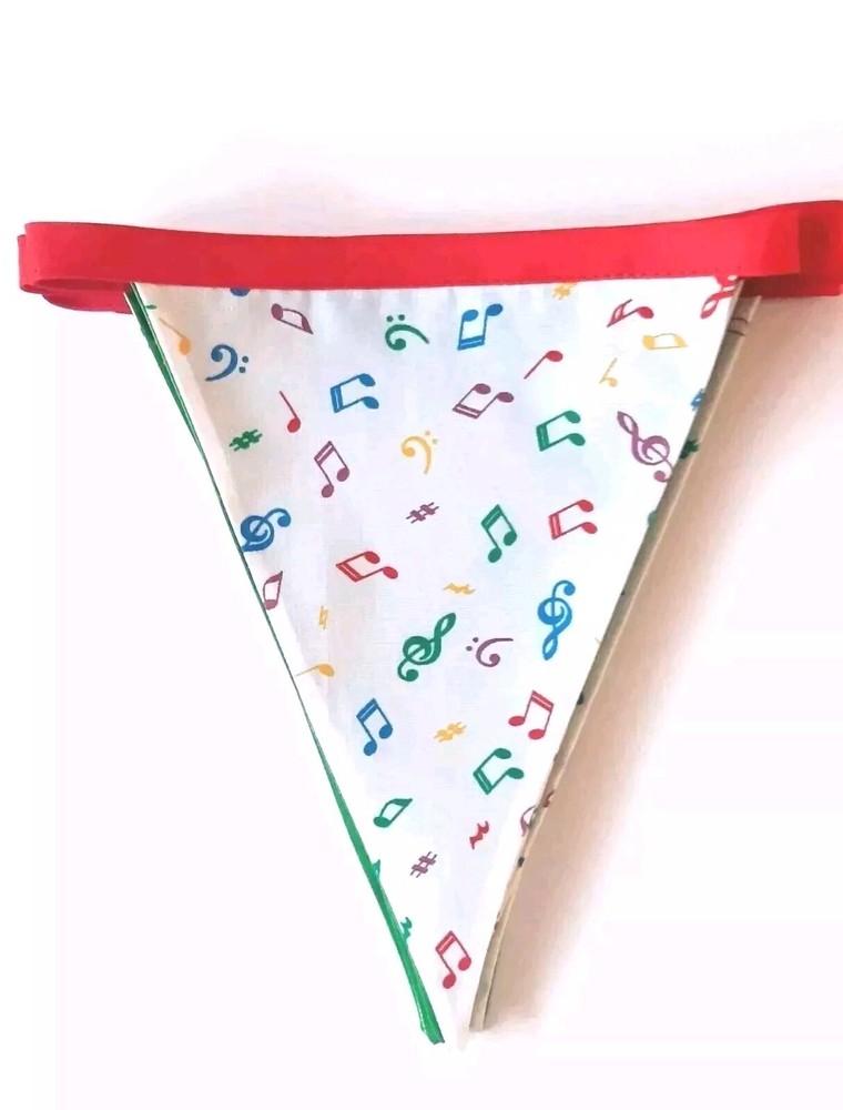 HANDMADE - Multicoloured - Musical Themed -  Triangle Bunting Flags(7)