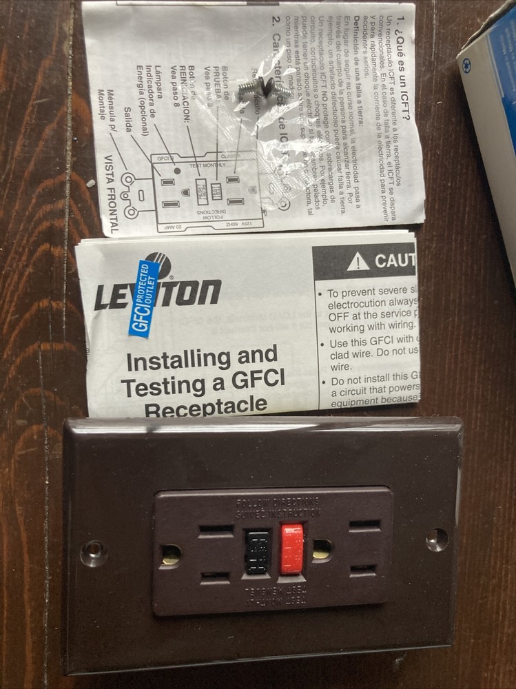 LEVITON 6599 Ground Fault Circuit Interrupter Brown