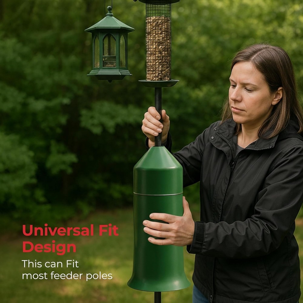 18" Squirrel Baffle - Easy Install Pole Wrap Around Baffle: Protect Hanging B...