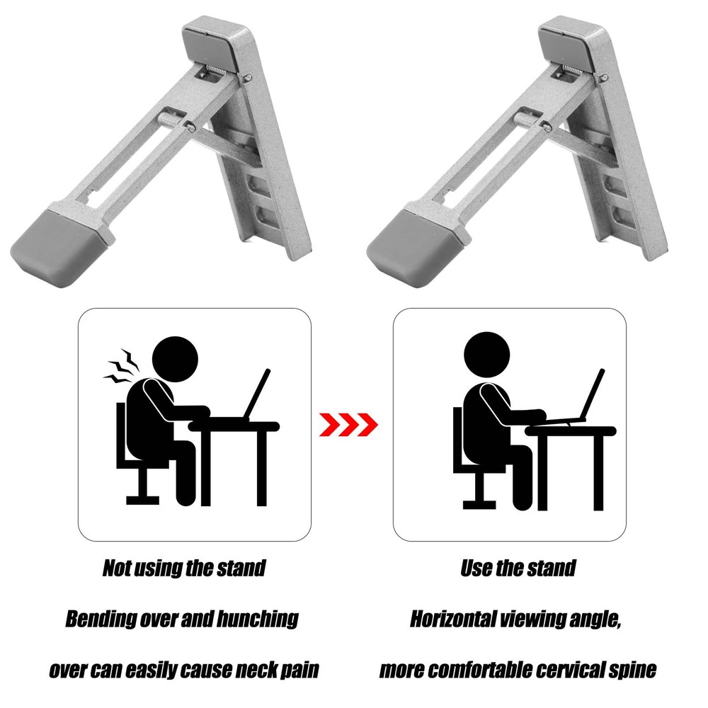 2pcs Foldable Keyboard Riser Stand for Desk, Adjustable Tilt & Portable Mini ...
