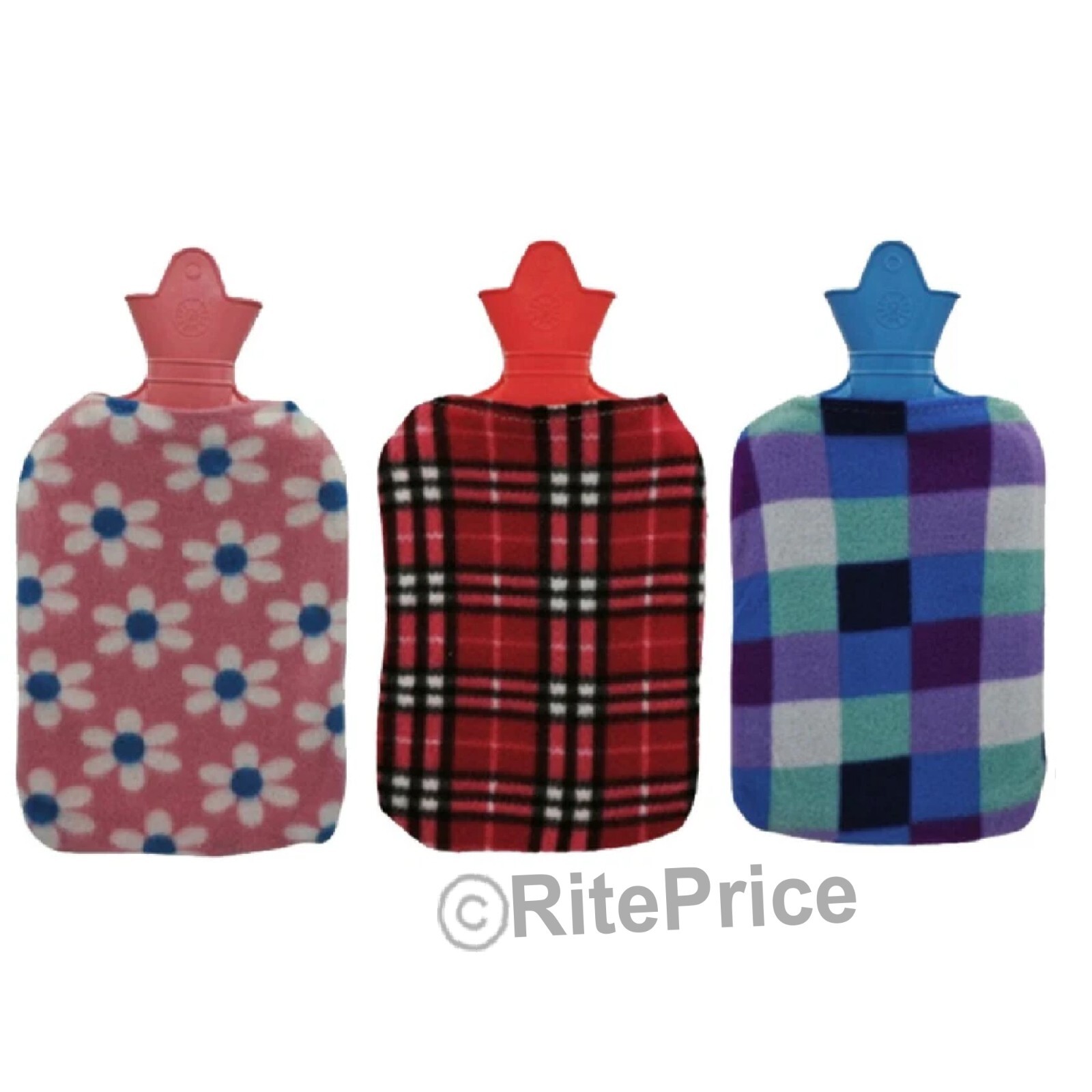2000ml Hot Water Bottle with Plush Cover Rubber Bag For Pain Relief Warm Therapy