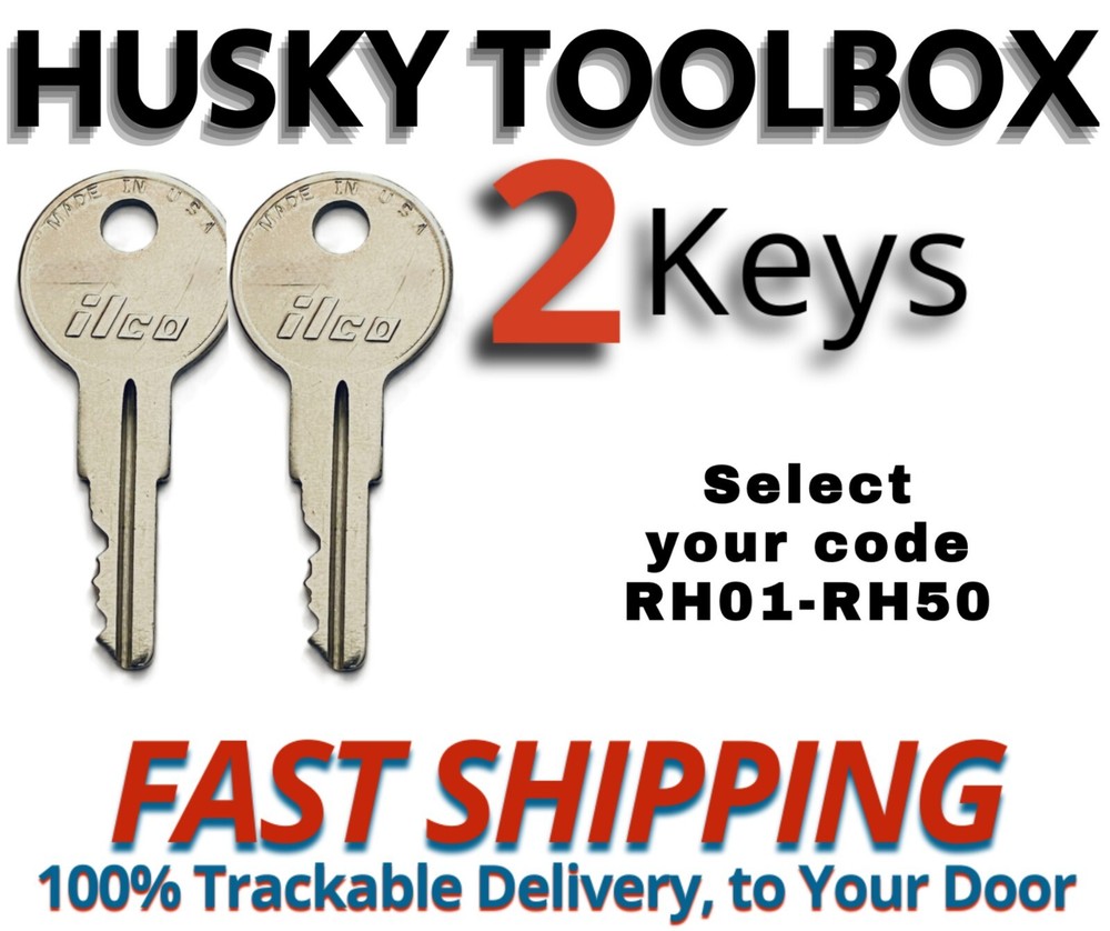Husky Toolbox Keys Replacement Key Cut to your Code RH01-RH50