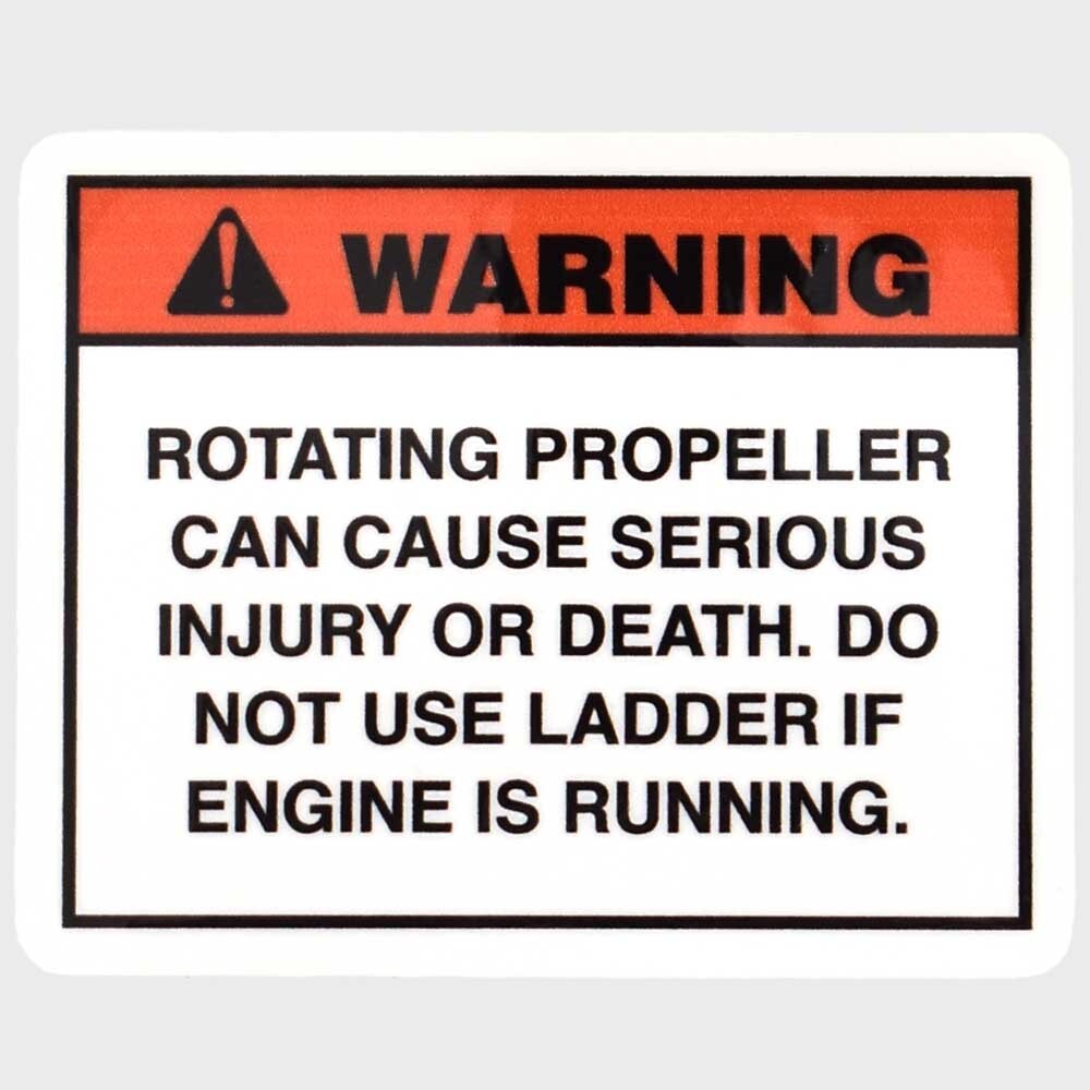 Boat Propeller Warning Decal | 2 1/2 x 2 Inch Orange Black White