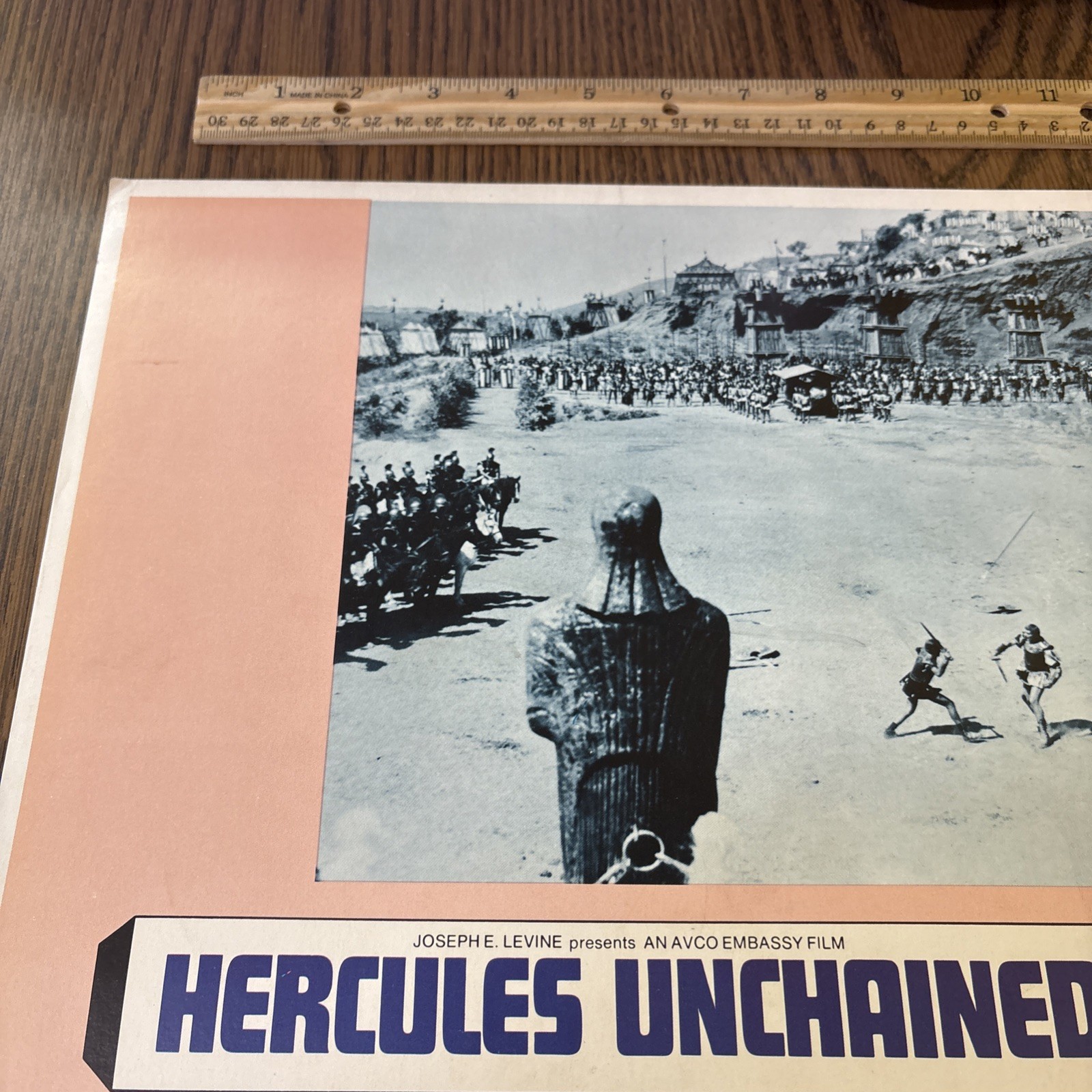 VTG 1973 Hercules Unchained Movie Lobby Card Poster Steve Reeves Joseph Levine