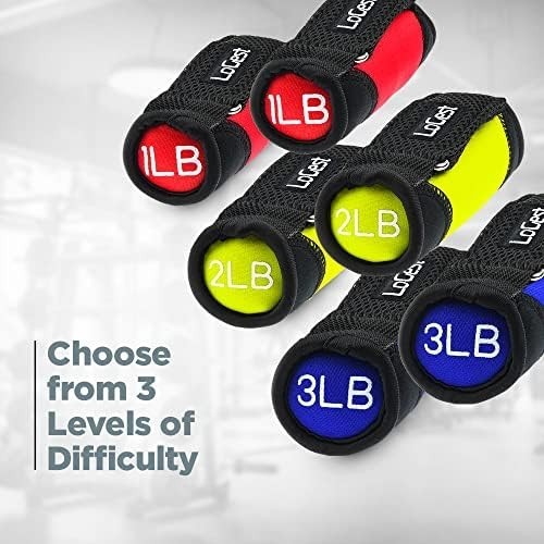 Soft Hand Weights with Adjustable Straps | 2LB Neoprene Dumbbells
