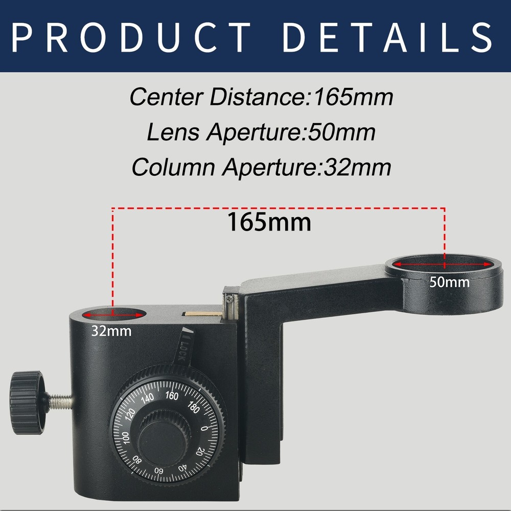 Microscope Focusing Bracket Column Hole 32mm Fine Adjustment Accuracy 0.002mm