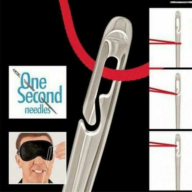 12pcs Self threading easy thread sewing needles mixed sizes pack. US seller