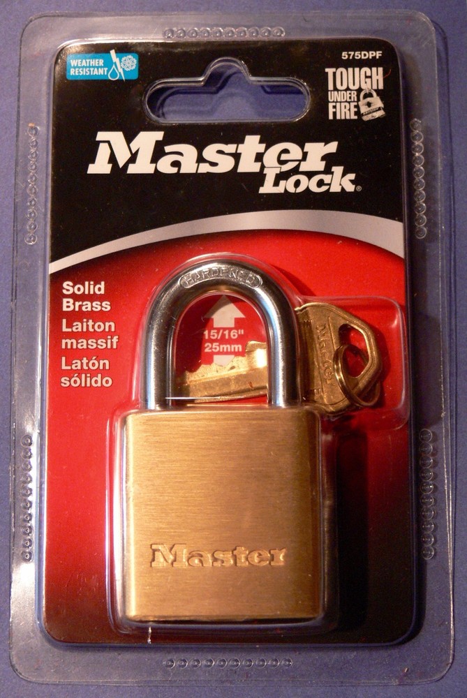 Master Lock 575DPF Padlock, 1-1/2" Wide, Solid Brass