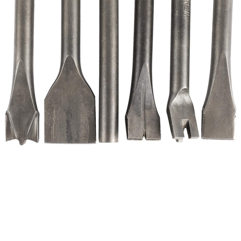 9Pcs Pneumatic Air Hammer Punch Chipping Bits Tool Chisel 0.39In Shank Tool Set