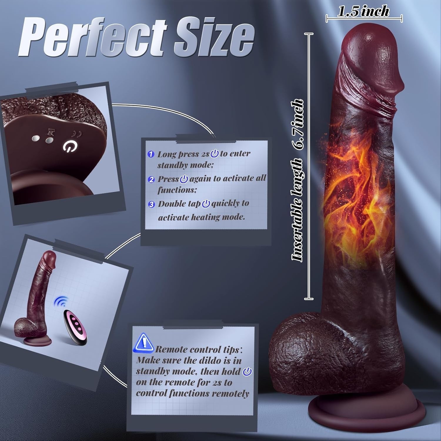 Telescopic Realistic Thrusting Dildo Vibrator Sex Toys for Women Remote Control
