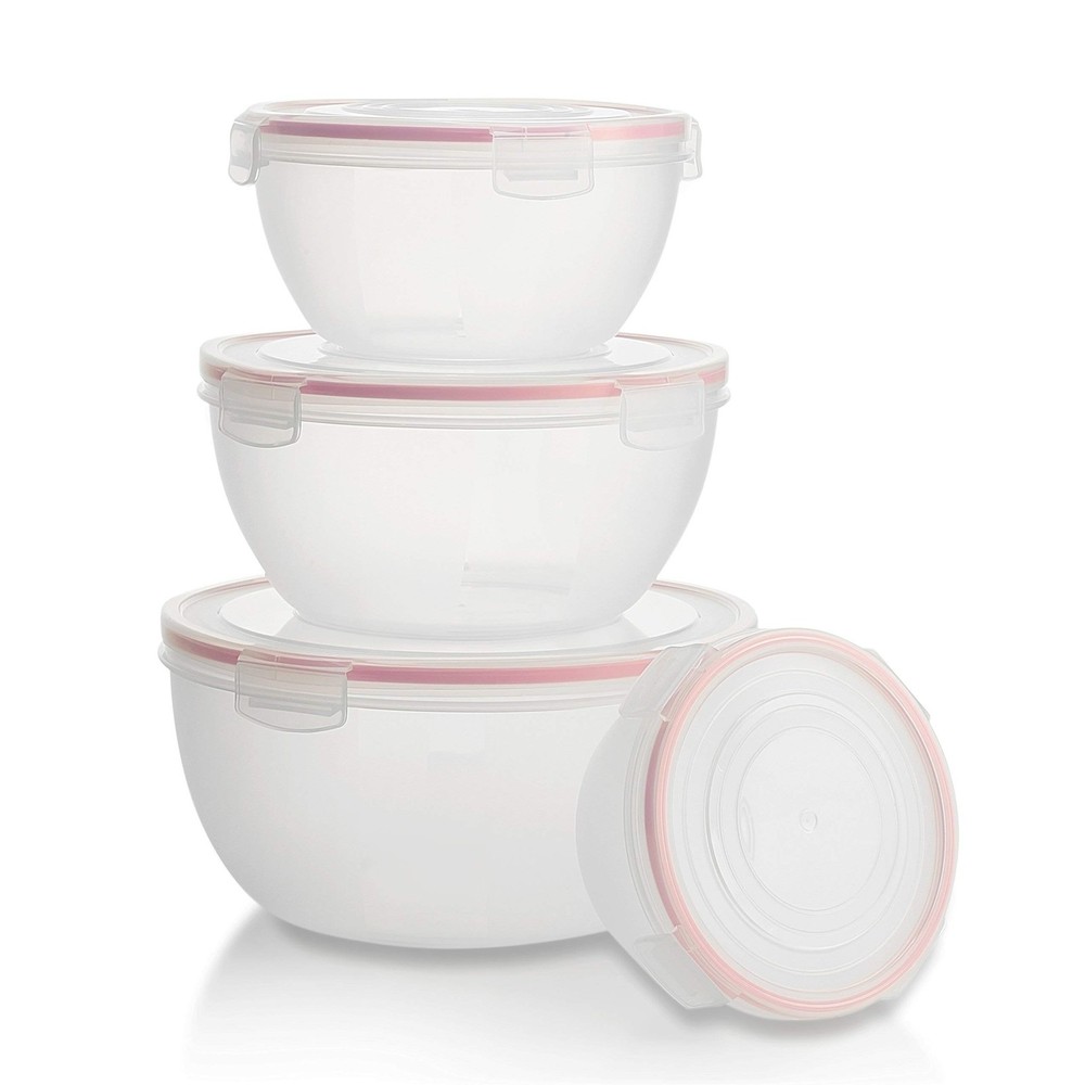 Komax Biokips Mixing Bowls with Lids Set – Multi-Use, Stackable clear