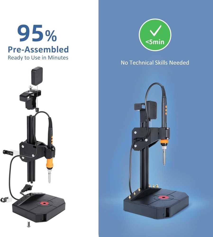 Vertical Heat Set Insert Tool Pressing Machine with 90W Soldering Iron, Heat ...