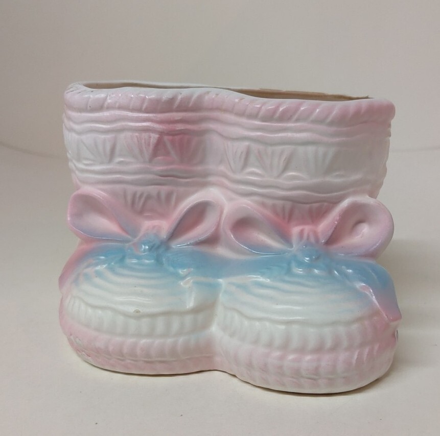 Ceramic Baby Booties Planter Vase Decor