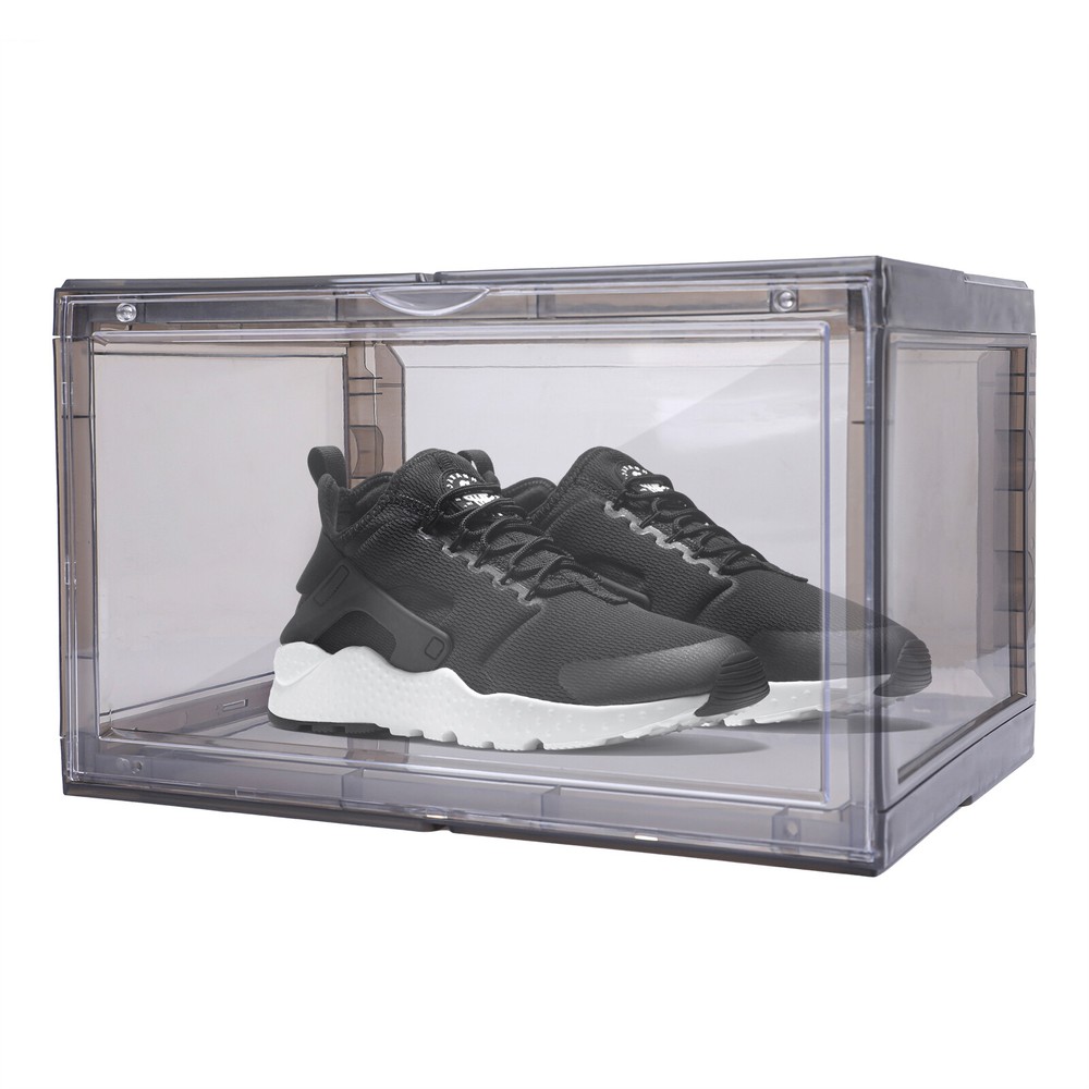 4X Magnetic Drop Side Shoe Box Stackable Shoes Sneaker Storage Container For AJ