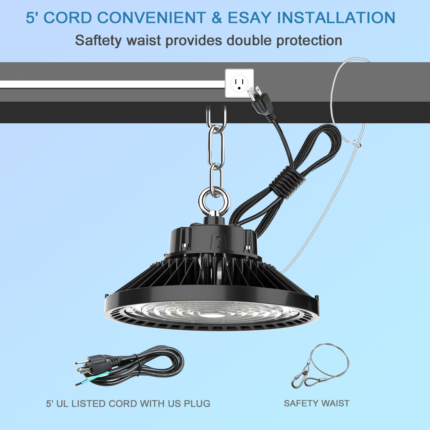 Dimmable UFO High Bay LED Light 240W 200W 150W LED Commercial Warehouse Lighting