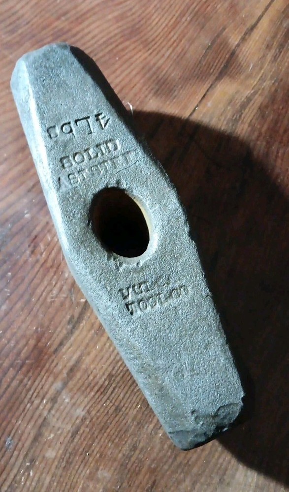 Vulcan Tool Co 4 lb Mining Blacksmith Hammer Head Octagon Face Solid Cast Steel