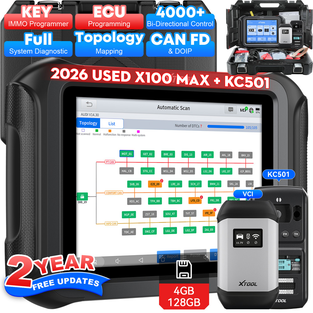 USED XTOOL X100 MAX IMMO Key Programmer Auto Diagnostic Tool Topology Mapping
