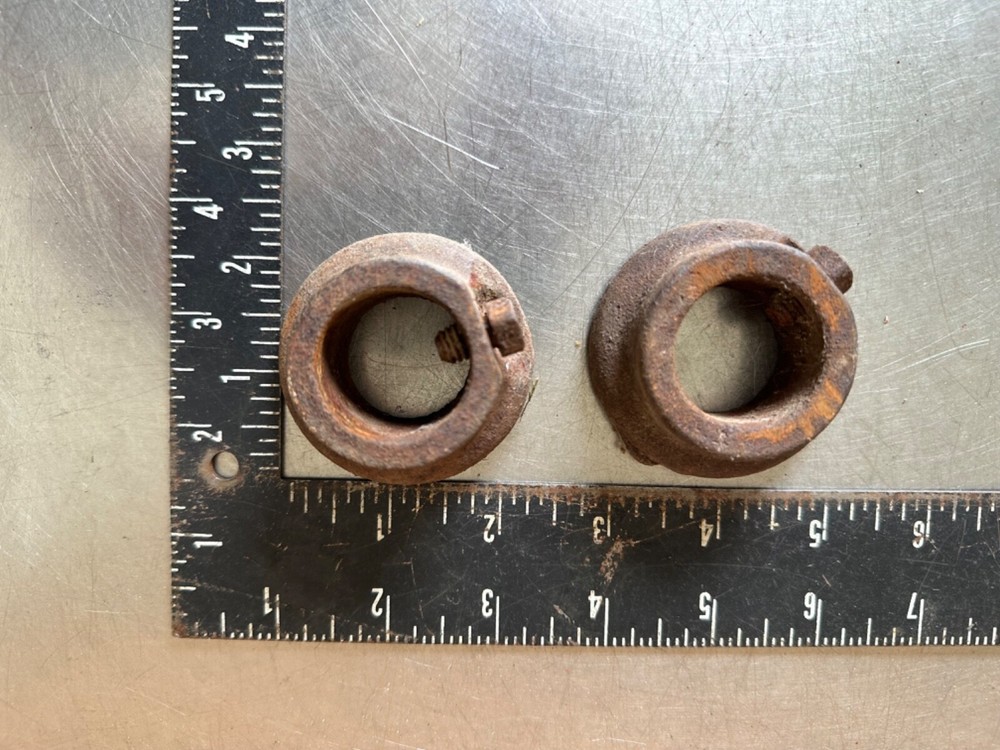 Vintage Matching Barbell Collars Weight Plates
