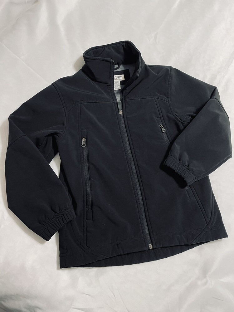 Cherokee Boys Black Zip Up Jacket Size S 6/7 Single Layer
