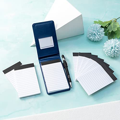 10 Pcs Small Notepad Holder Set 3x5 Inch Pocket Notebook with Pen