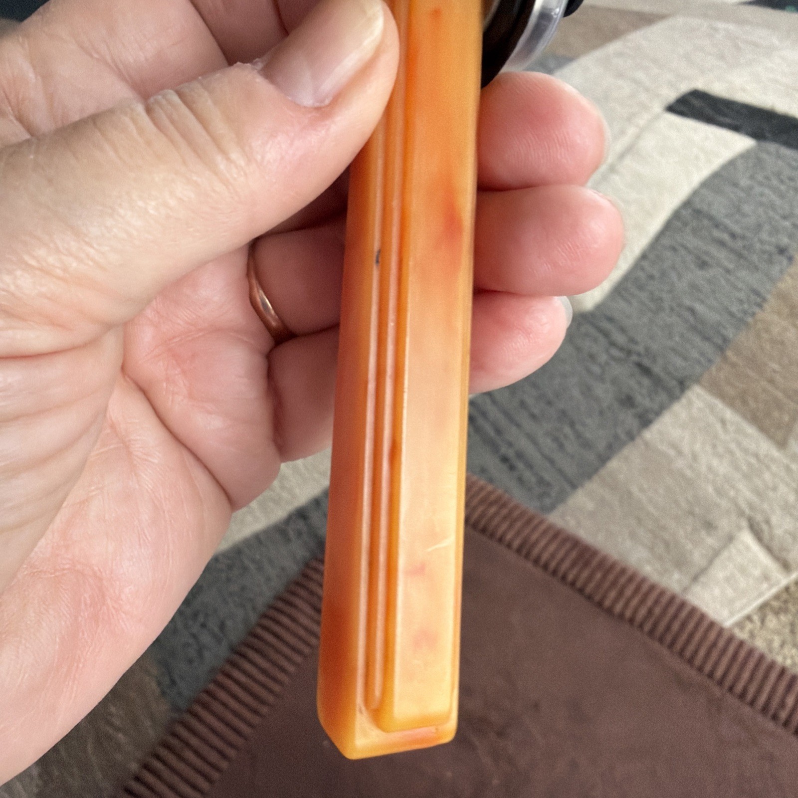 Vtg. Bausch & Lomb Light Butterscotch Art Deco Faux? Bakelite Magnifying Glass