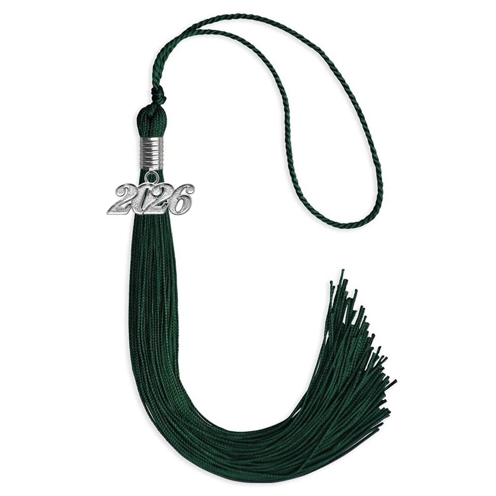 Endea Graduation Hunter Green Tassel With Silver Date Drop