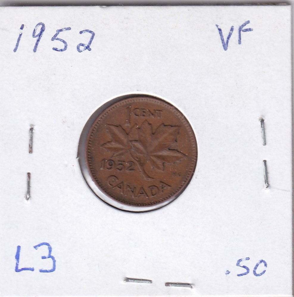 1952 Canada One Cent L3