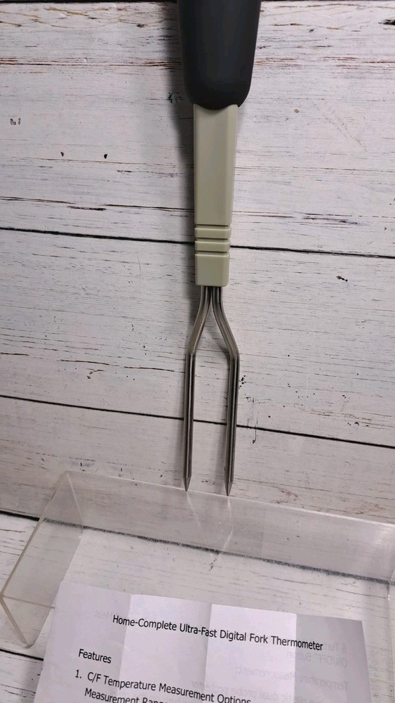 Digital Meat Thermometer Fork, Read Meat BBQ Fork Thermometer with Dual Probe...
