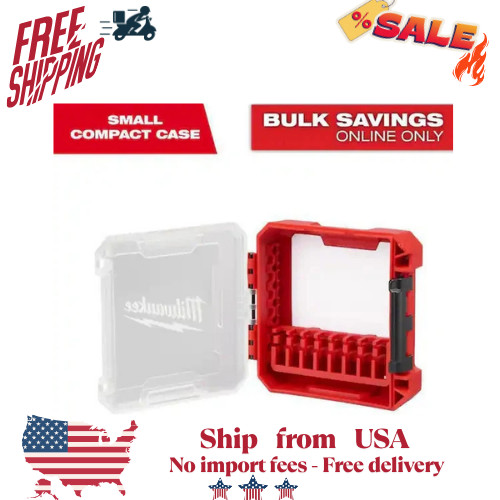 Milwaukee Impact Driver Bit Case Customizable Storage Small Compact Packout Red